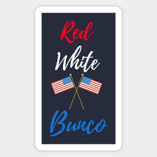 Red White and Bunco Flag Dice Funny Bunco Dice Game Magnet